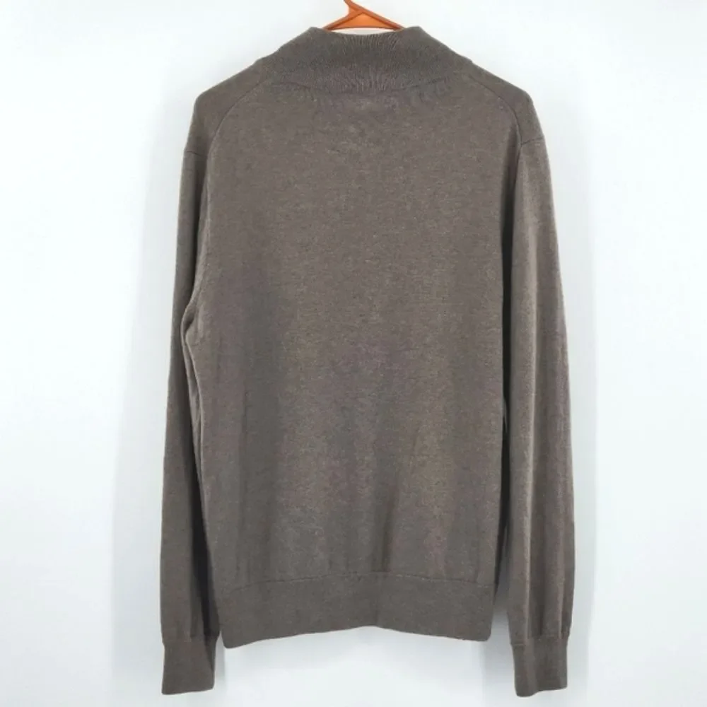 J Crew Half-Zip Sweater Mens Size Medium Merino Wool Blend Soft Winter Preppy